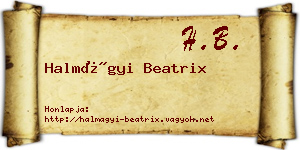 Halmágyi Beatrix névjegykártya